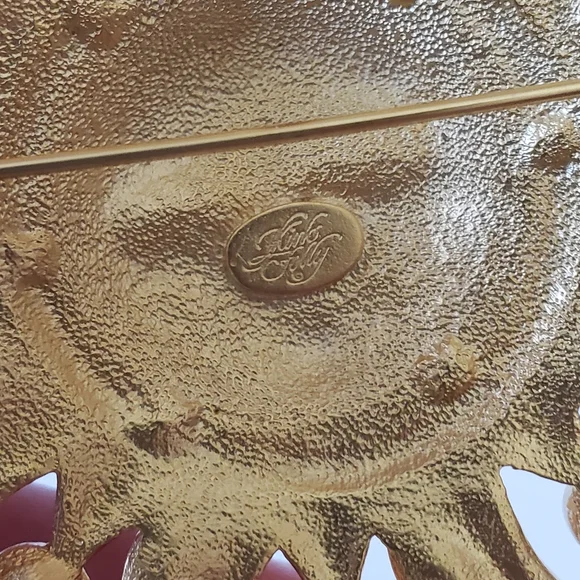 KIRK'S FOLLY "One Love" convertible brooch/ pendant goldtone sun face - Picture 6 of 8